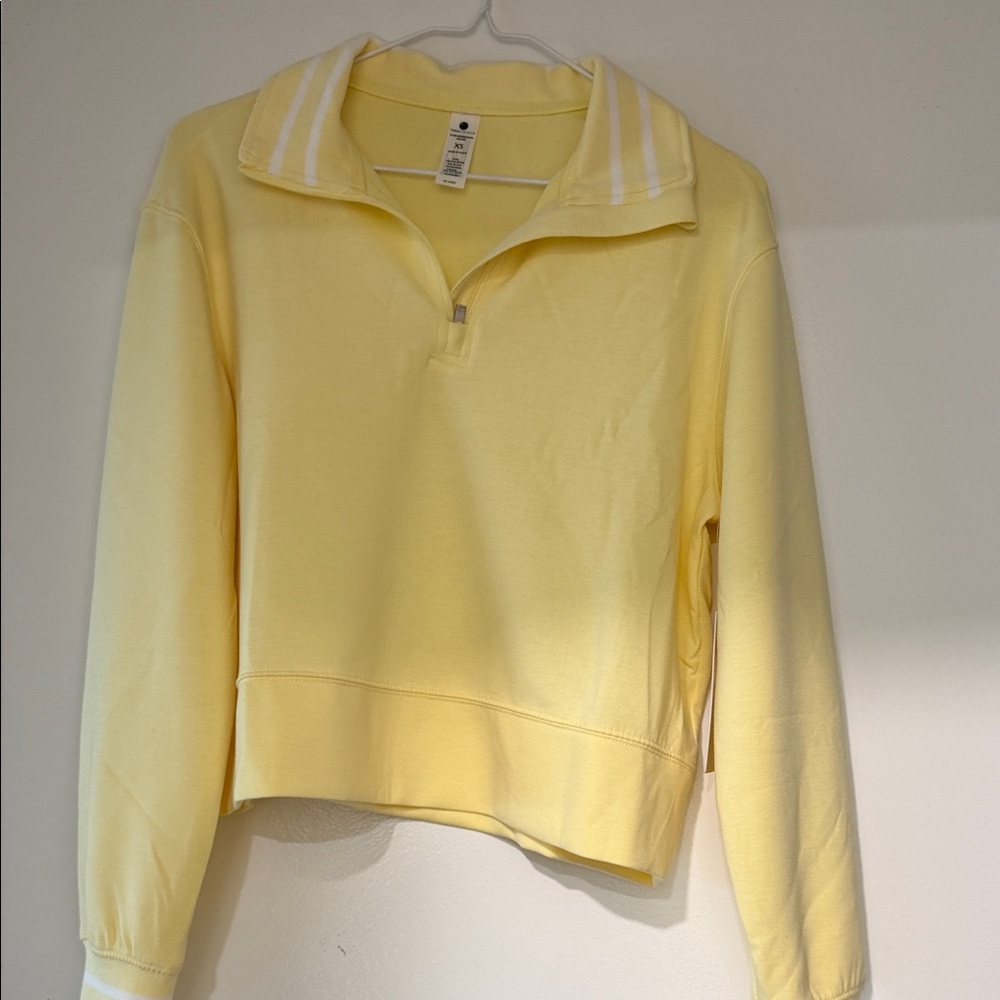 Yogalicious Light Yellow Quarter-Zip Sweatshirt